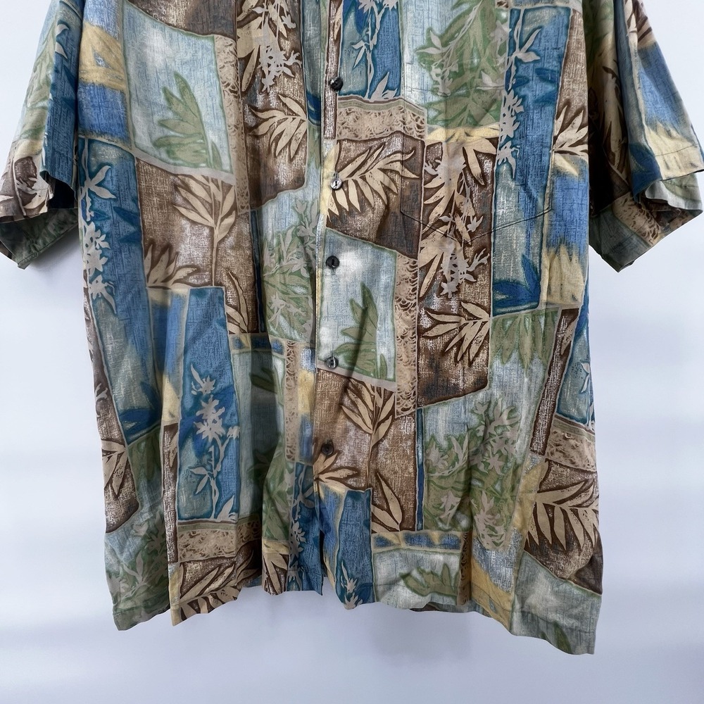 Vintage 90s Tori Richard Honolulu Hawaiian Shirt L Cotton Lawn Patchwork Floral - Picture 12 of 16